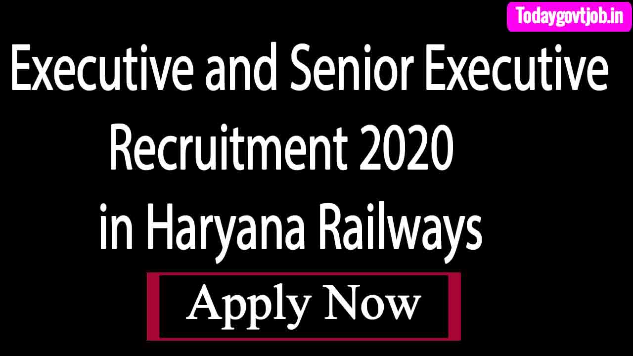 Executive and Senior Executive Recruitment 2020 in Haryana Railways